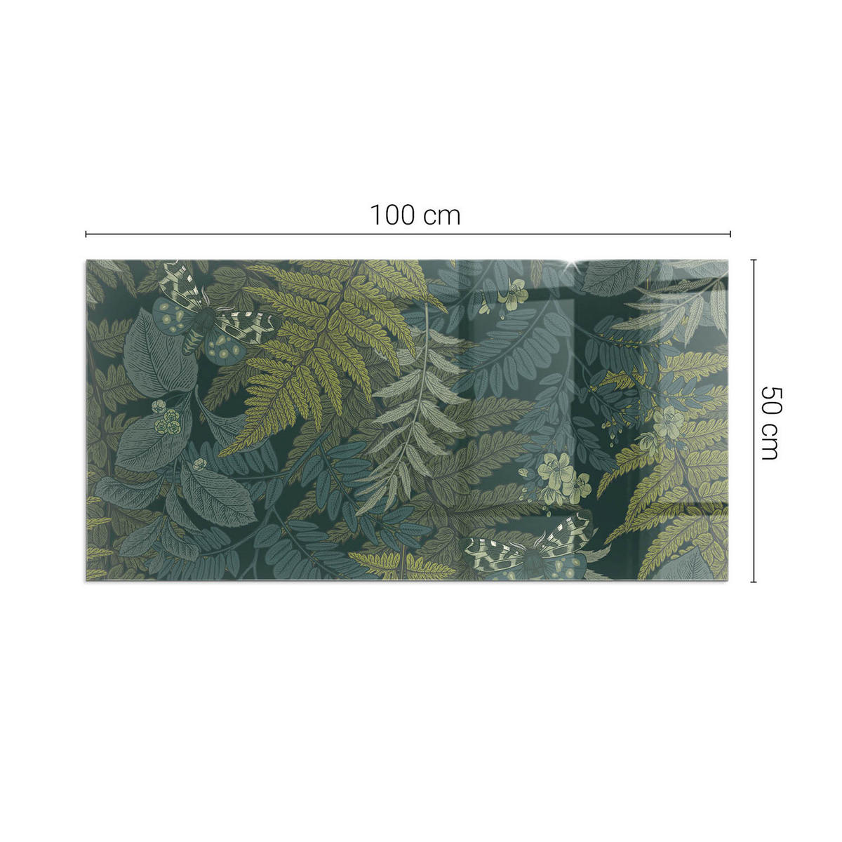 GLASPLATTE für Kamin 100x50 cm Grün - Grün, Glas (100/50/0.4cm) - ArtPrintCave