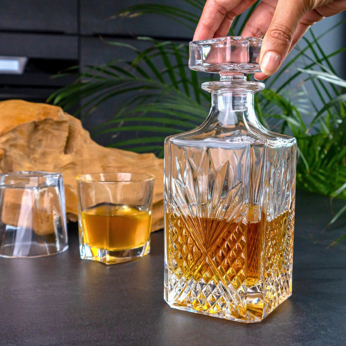 WHISKEY KARAFFE 800 ml - Transparent, Glas (0.8L) - Intirilife