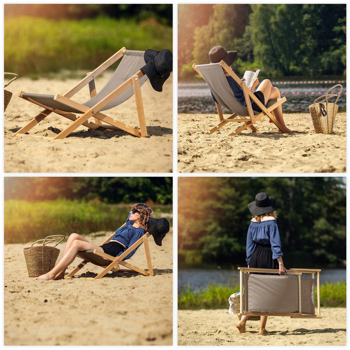 HOLZLIEGESTUHL Cappuccino 1 Stk. - Cappuccino, Holz (53/80cm) - KADAX
