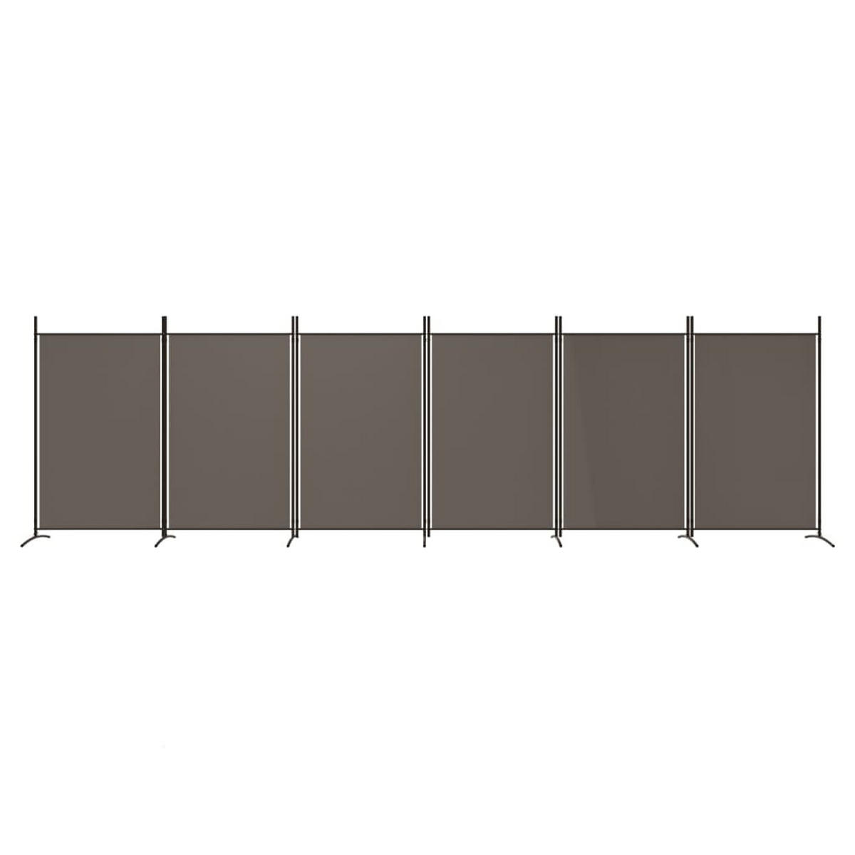 PARAVENT 6Er Set Anthrazit 520/180 Cm Stoff - Anthrazit, Textil (50/180/520cm) - vidaXL