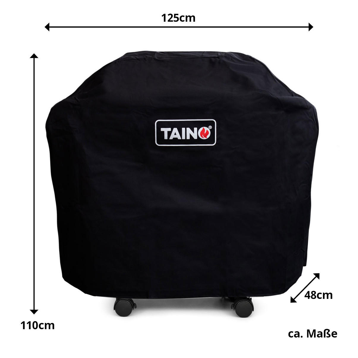 GRILLABDECKPLANE PLATINUM BLACK 2 Brenner - Schwarz, Textil (128/110/48cm) - TAINO