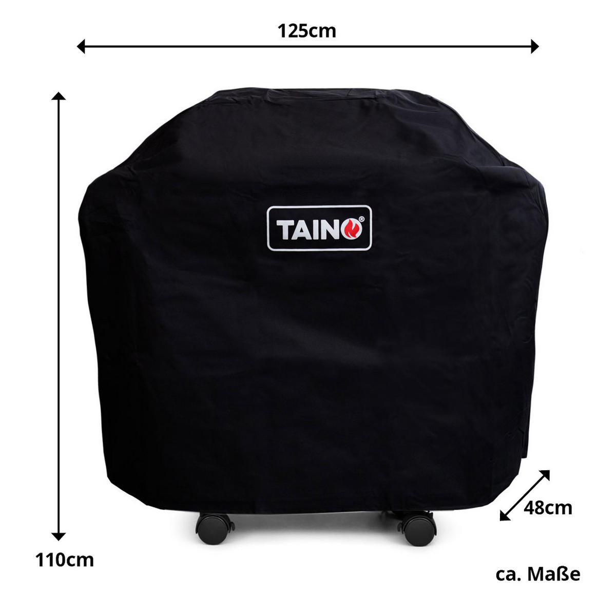 GRILLABDECKPLANE PLATINUM BLACK 2 Brenner - Schwarz, Textil (128/110/48cm) - TAINO