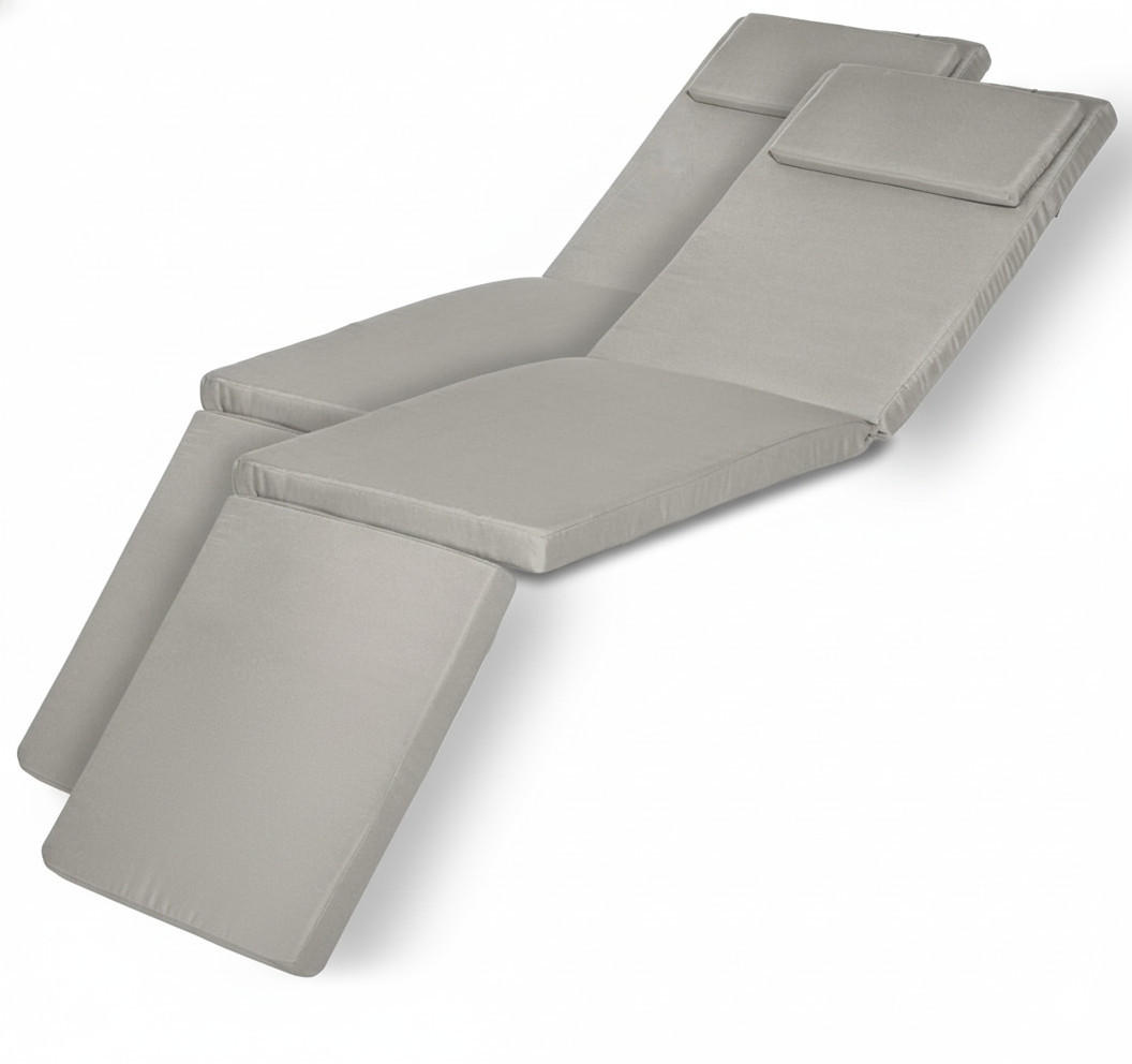 DECKCHAIRAUFLAGE Loftlux DC 175x45x5cm Hellgrau (2tlg) - Hellgrau, Textil (45/10/175cm) - Beautissu 