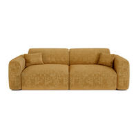 SCHLAFSOFA GERADE Geprägter Samt Senf 240cm - Dunkelgelb, Textil (240/73/97cm) - Sia Home