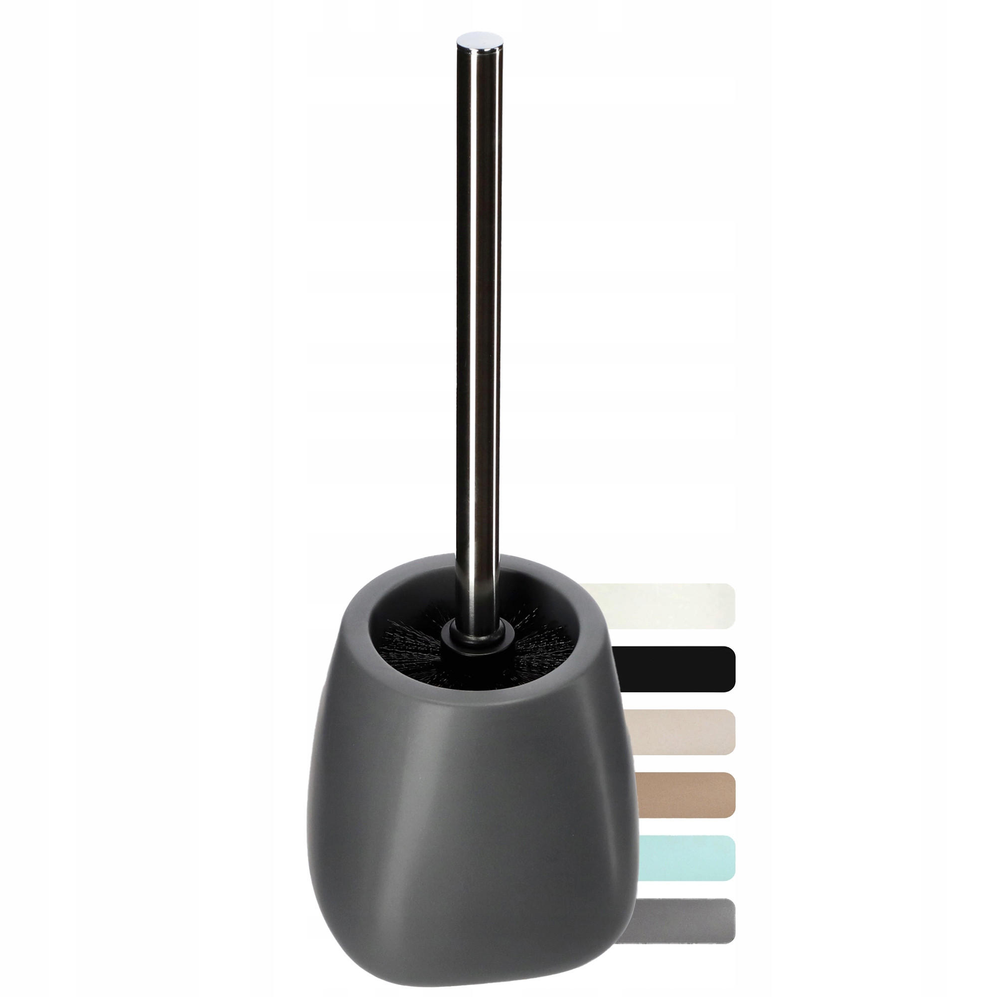 TOILETTENBÜRSTE mit Behälter, 36 cm, grau - Grau, Keramik/Kunststoff (12/36cm) - KADAX