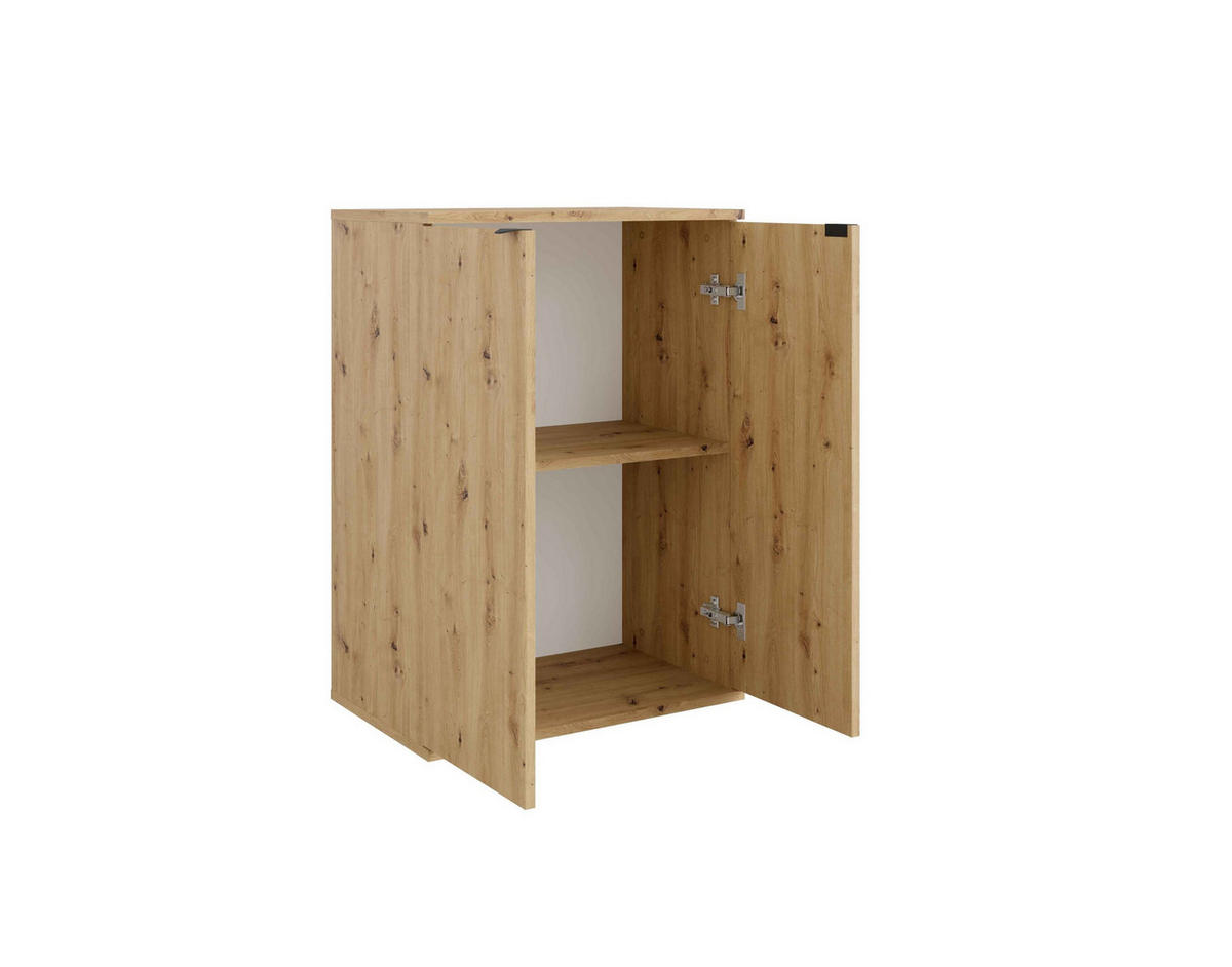 KOMMODE METRIX 60/82,5/35cm mit Schubladen 2 Türen Eiche Artisan - Eiche Artisan, Holzwerkstoff (60/82.5/35cm) - MASSENO