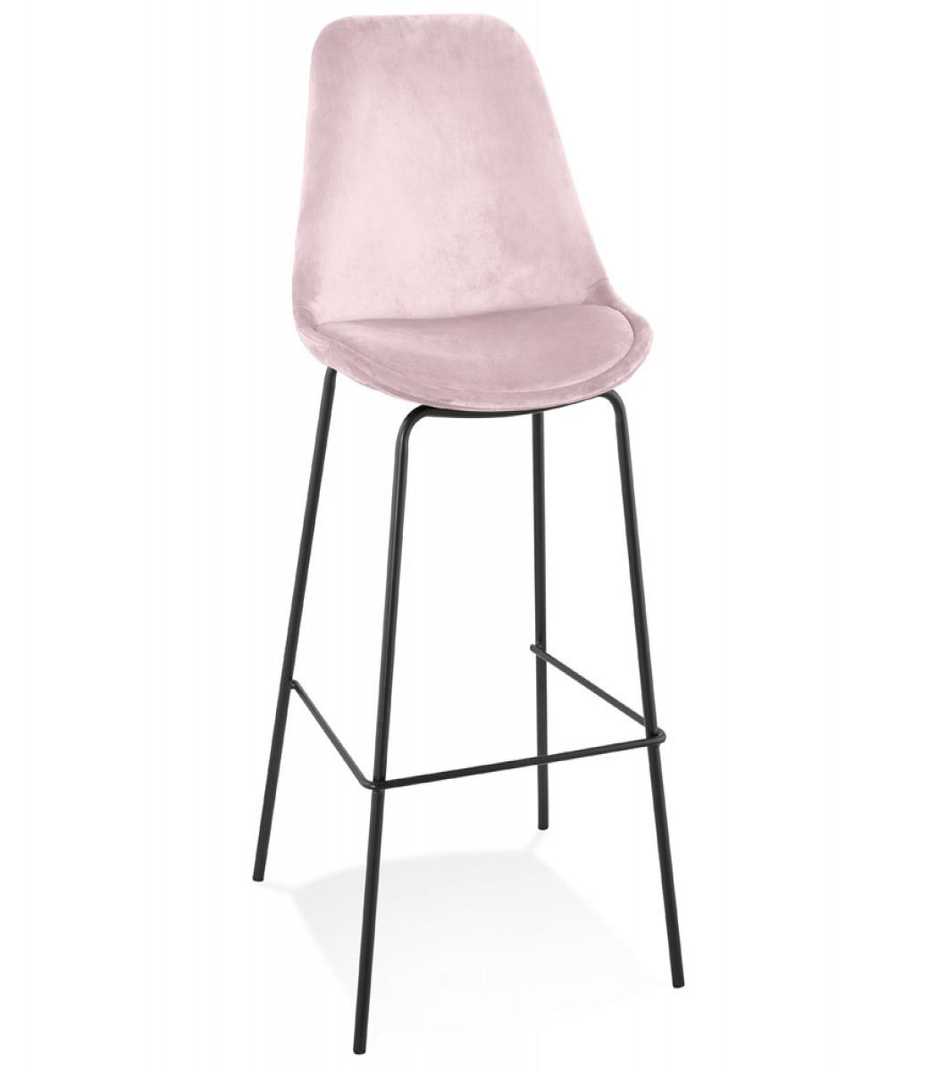 BARHOCKER Samt Sitz mit Metallgestell SPARK, Rosa-Schwarz 45x49x115 cm - Pink/Schwarz, Textil/Metall (45/115/49cm) - KADIMA DESIGN