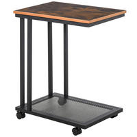 BEISTELLTISCH 51/65/36 cm Schwarz aus MDF und Stahl rollbar - Schwarz, Holzwerkstoff (51/36/65cm) - OKMYHOME
