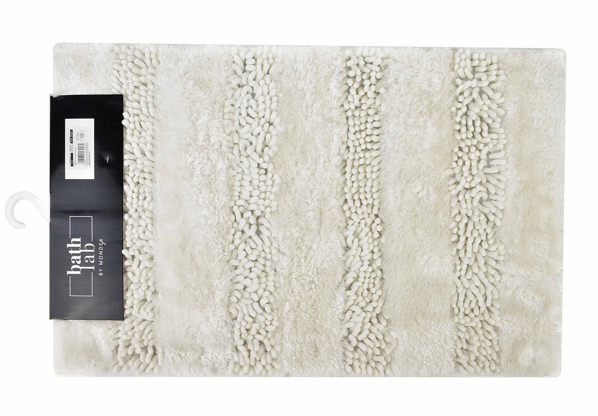 BADEMATTE Zac Weiß 60/40/2 cm Textilien - Weiß, Textil (40/60cm) - Mondex