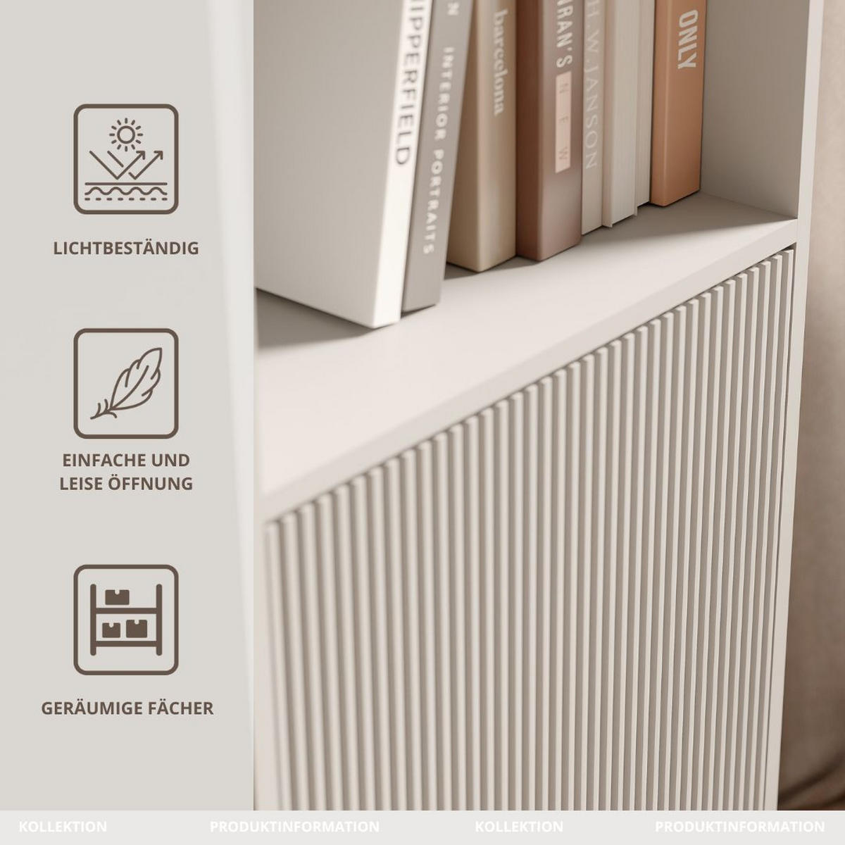 BÜCHERREGAL SCALA 52/41/180 cm, Kaschmir - Kaschmir/Schwarz, Holzwerkstoff/Metall (52/180/41cm) - Idohome