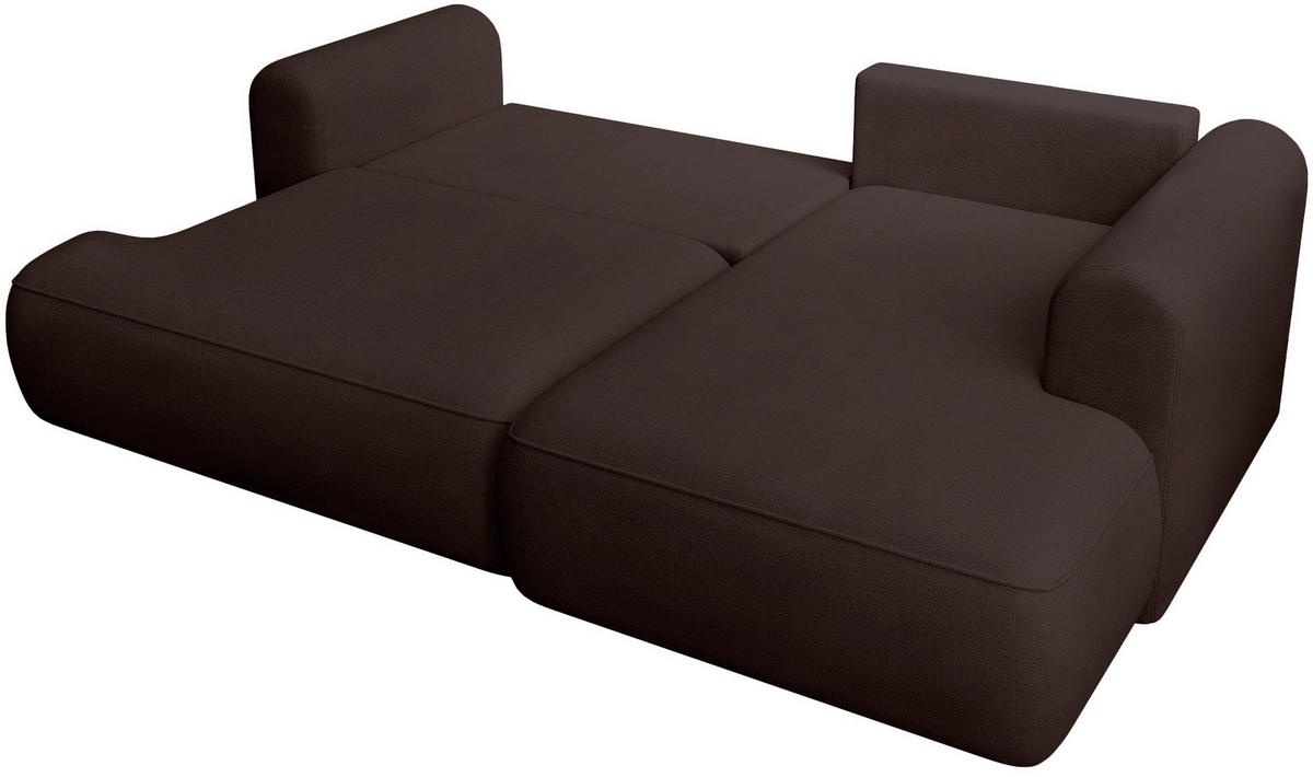 ECKSOFA Ovo Mini Braun rechts - Schwarz/Braun, Kunststoff/Textil (156/238cm) - Selsey