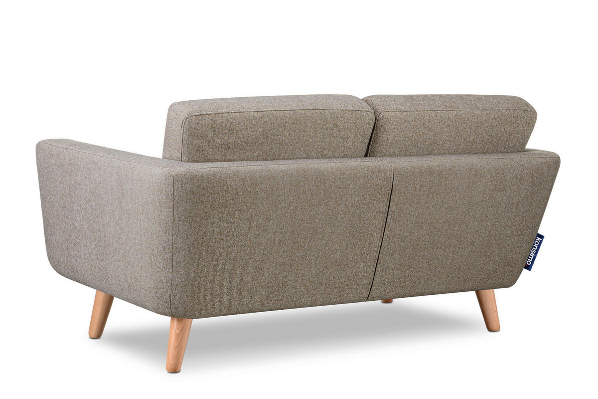 2-SITZER-SOFA TAGIO II mit Armlehnen, Hellbraun - Hellbraun, Textil (88/80/153cm) - KONSIMO®