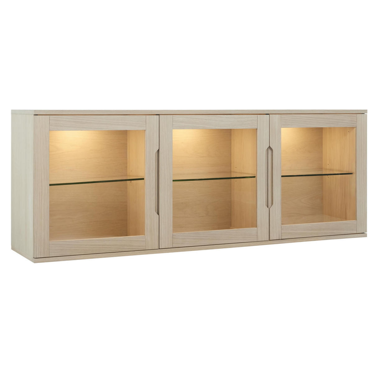 VITRINE Eiche bianco - Eiche Bianco/Eichefarben, Holzwerkstoff (160/60/37cm) - Furnhouse