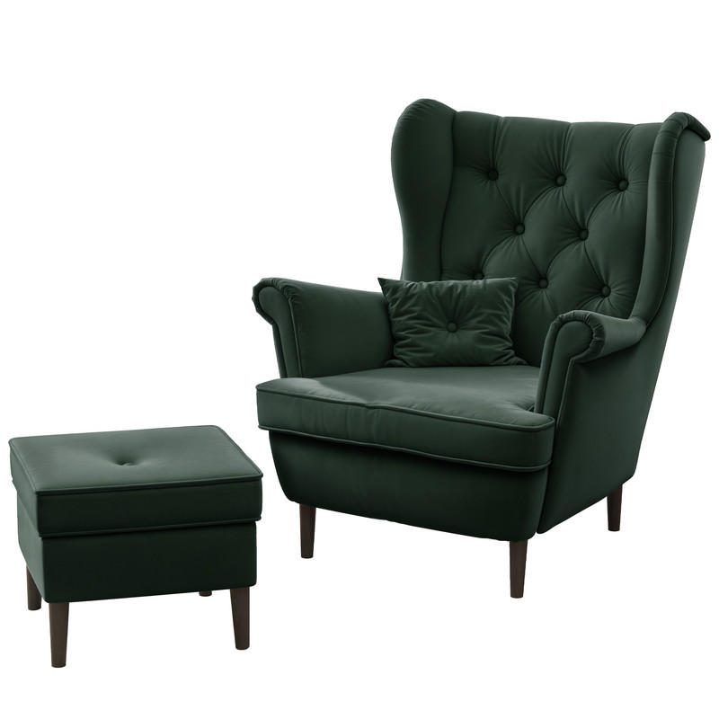 Idohome Ohrensessel Waldgrün 75x103x60 cm