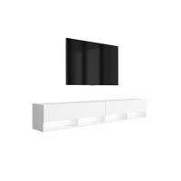 TV-LOWBOARD 200 (2 x 100) cm Mattweiß, LED weiß, 200 × 32 × 34 cm - Weiß, Holzwerkstoff (200/33.6/32cm) - 3XE LIVING