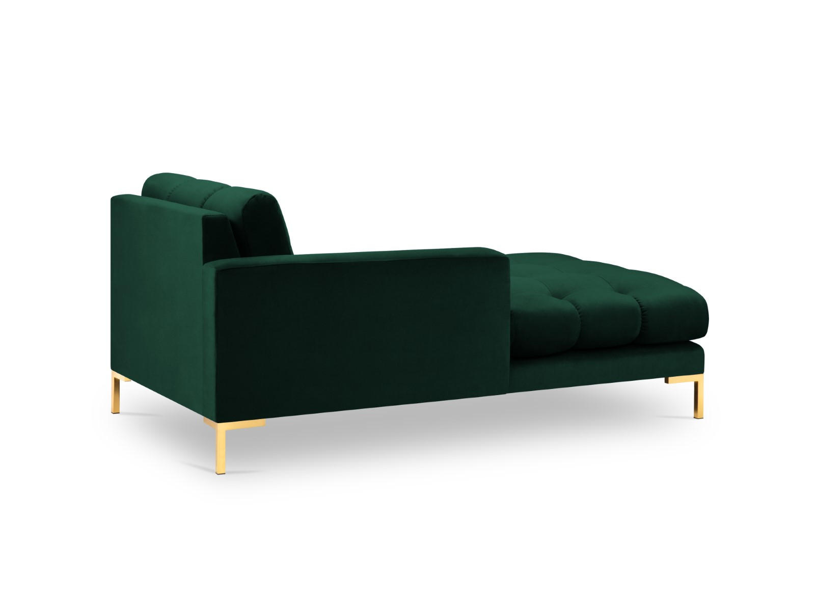 CHAISELONGUE links Mamaia aus Samt flaschengrün - Grün, Textil (102/75/185cm) - Micadoni