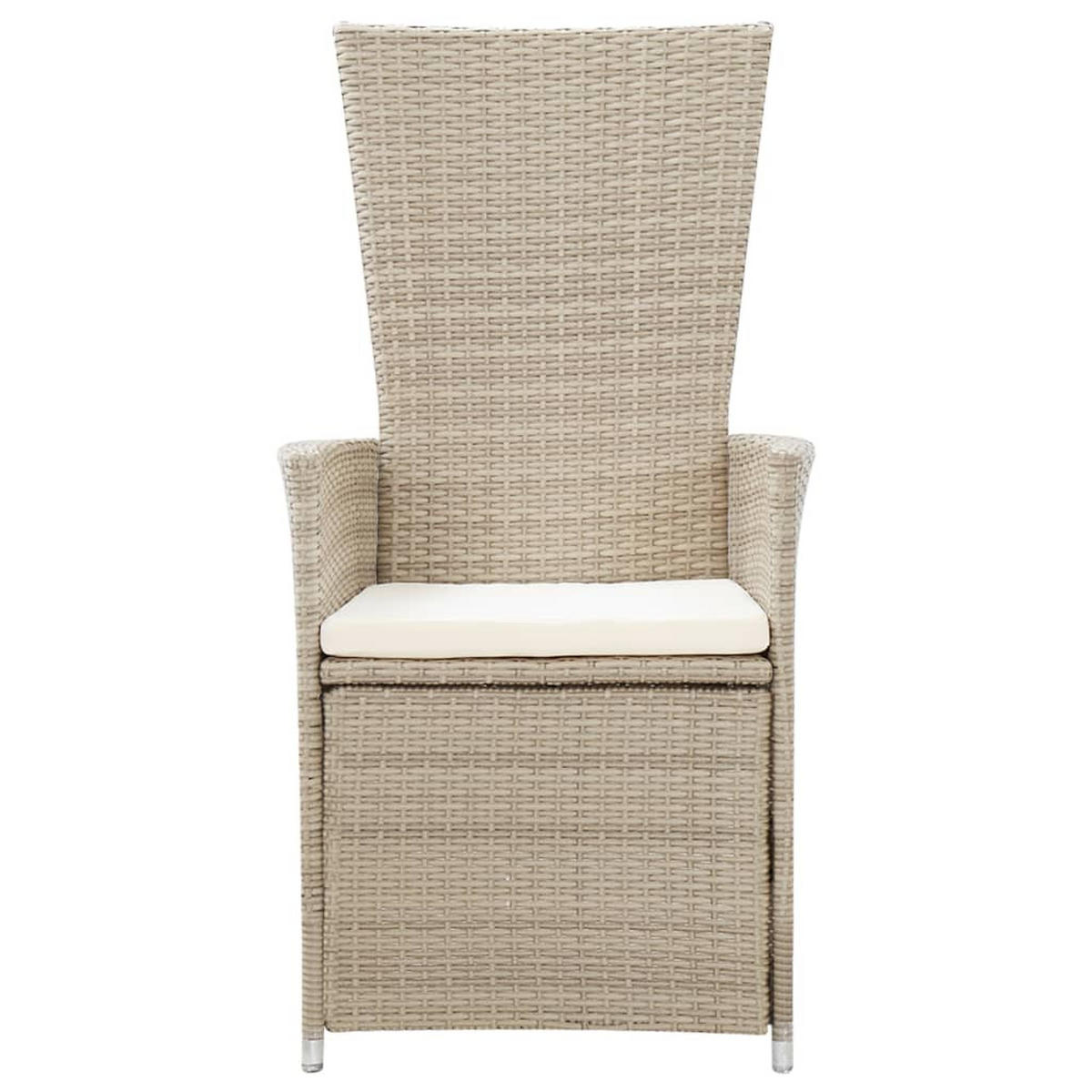 GARTEN-LIEGESTÜHLE 2 Stk. mit Auflagen Poly Rattan Beige - Beige, Holz (58/108/62cm) - furnicato