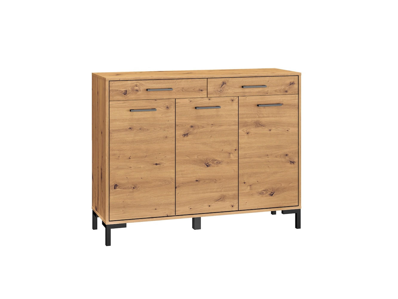 KOMMODE Nevio Artisan Eiche 120 / 33 / 94cm - Eiche Artisan/Braun, Holz/Holzwerkstoff (120/94/33cm) - Feldmann-Wohnen