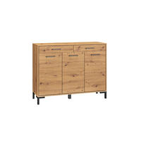 KOMMODE Nevio Artisan Eiche 120 / 33 / 94cm - Eiche Artisan/Braun, Holz/Holzwerkstoff (120/94/33cm) - Feldmann-Wohnen