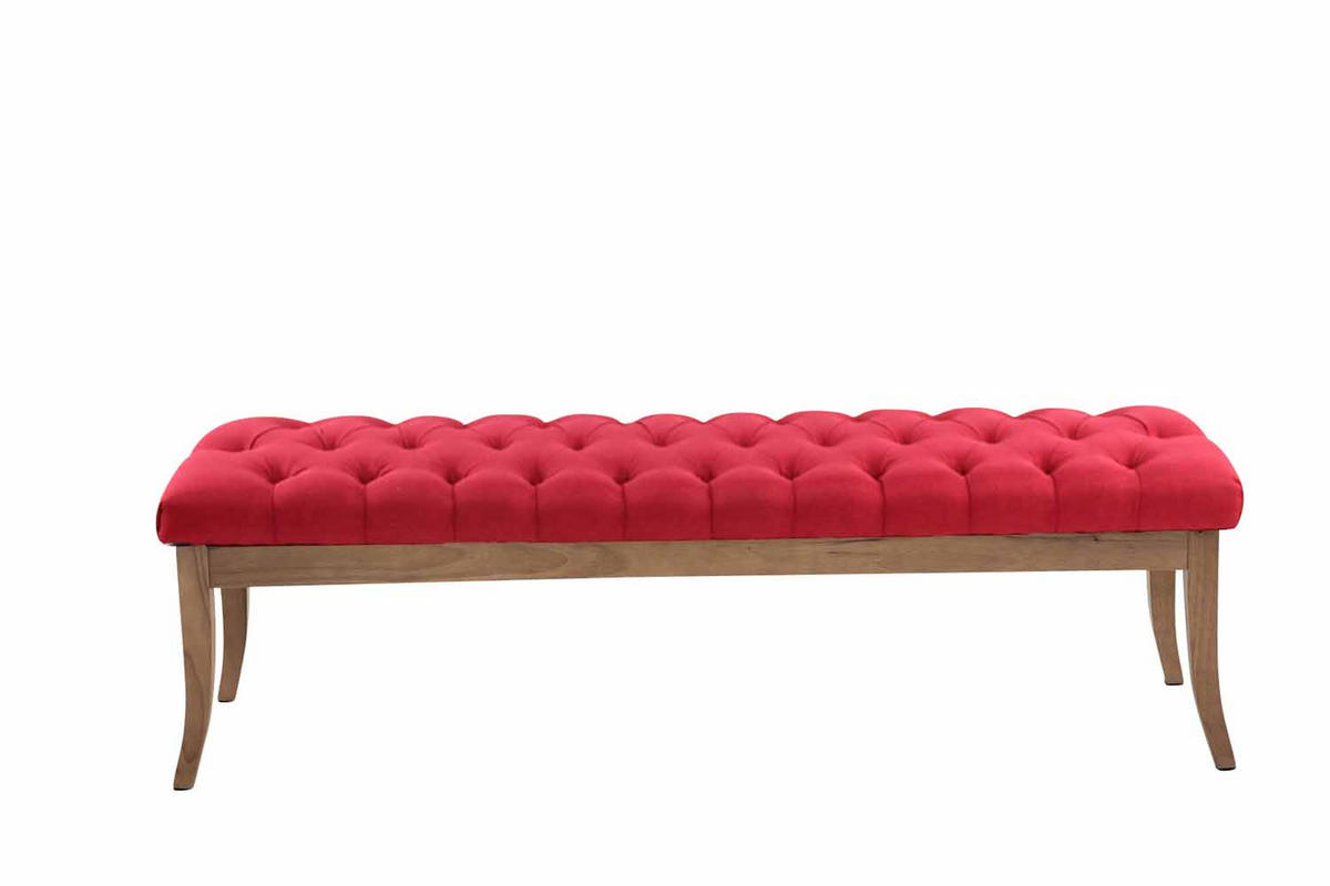 SITZBANK 150/38 cm Stoff rot - Rot/Naturfarben, Holz/Textil (150/46/38cm) - CLP