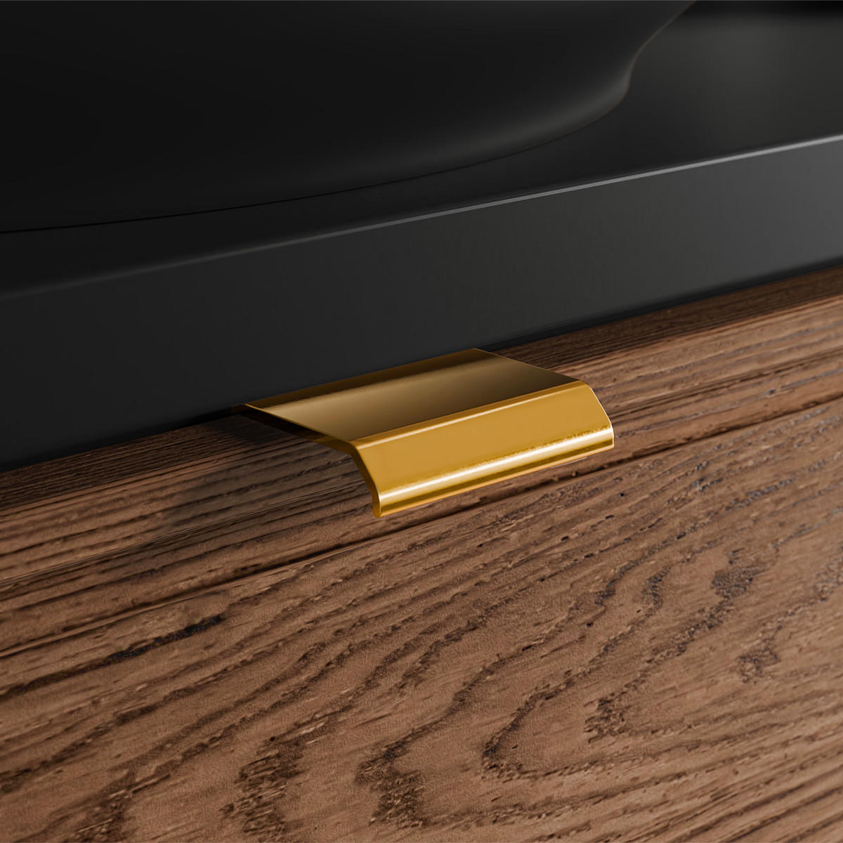 WASCHTISCHUNTERSCHRANK 60.2cm Elena Holz und Schwarz - Schwarz, Holzwerkstoff (60.2/52/46cm) - Petits-meubles