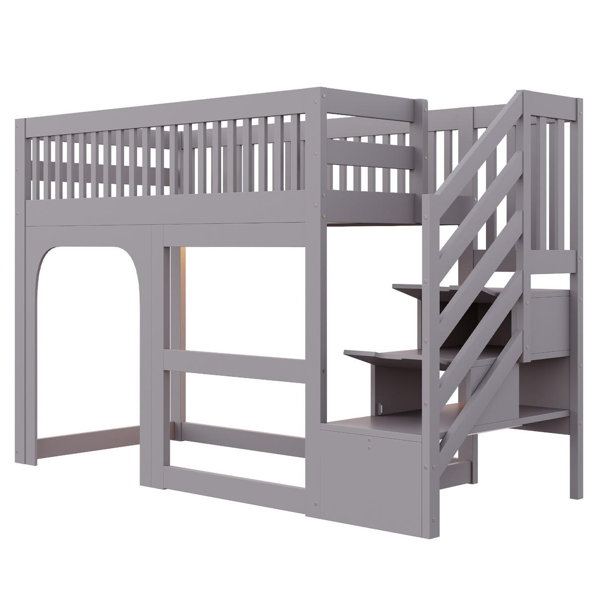 HOCHBETT 90/200 cm aus Holz mit Stauraum, Grau - Grau, Holz (90/200cm) - OKMYHOME