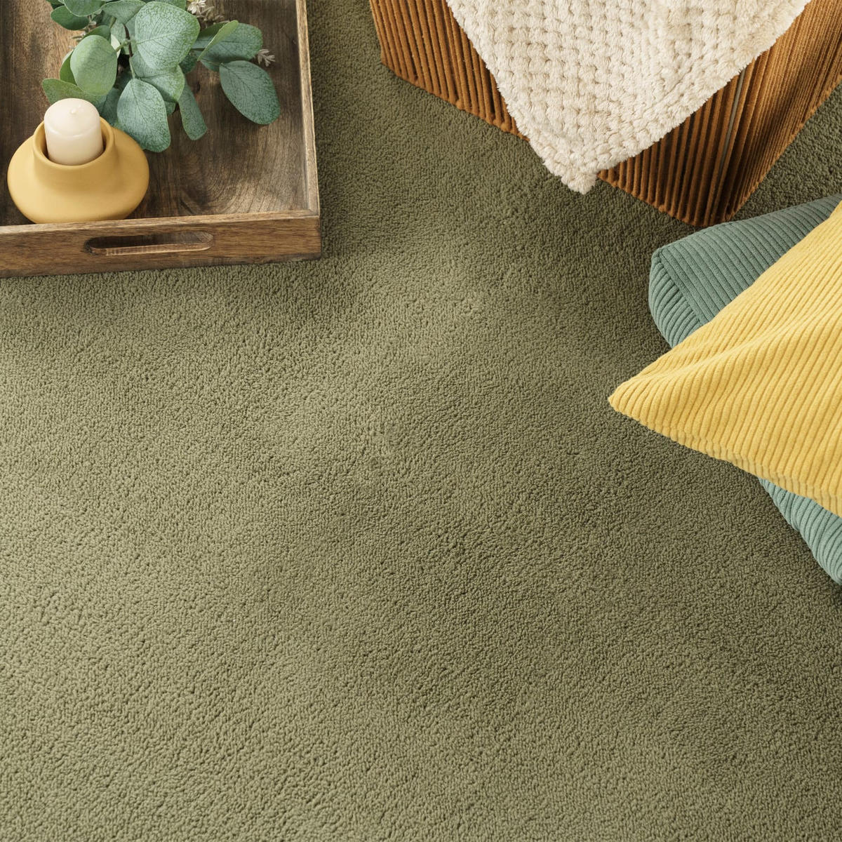 TEPPICH Kurzflor waschbar Unifarben Wohnzimmer schmutzabweisend Hellgrün Rechteckig 100x200 - Grün, Textil (100/200cm) - KADIMA DESIGN
