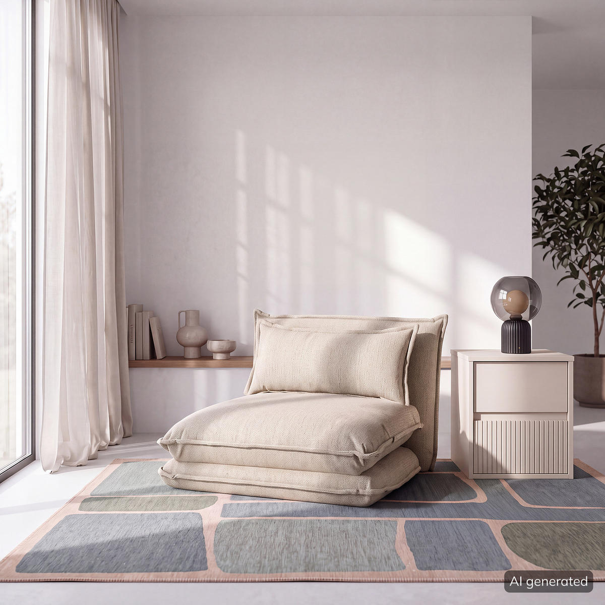 SCHLAFSESSEL - Creme, Textil (78/56/74cm) - home24