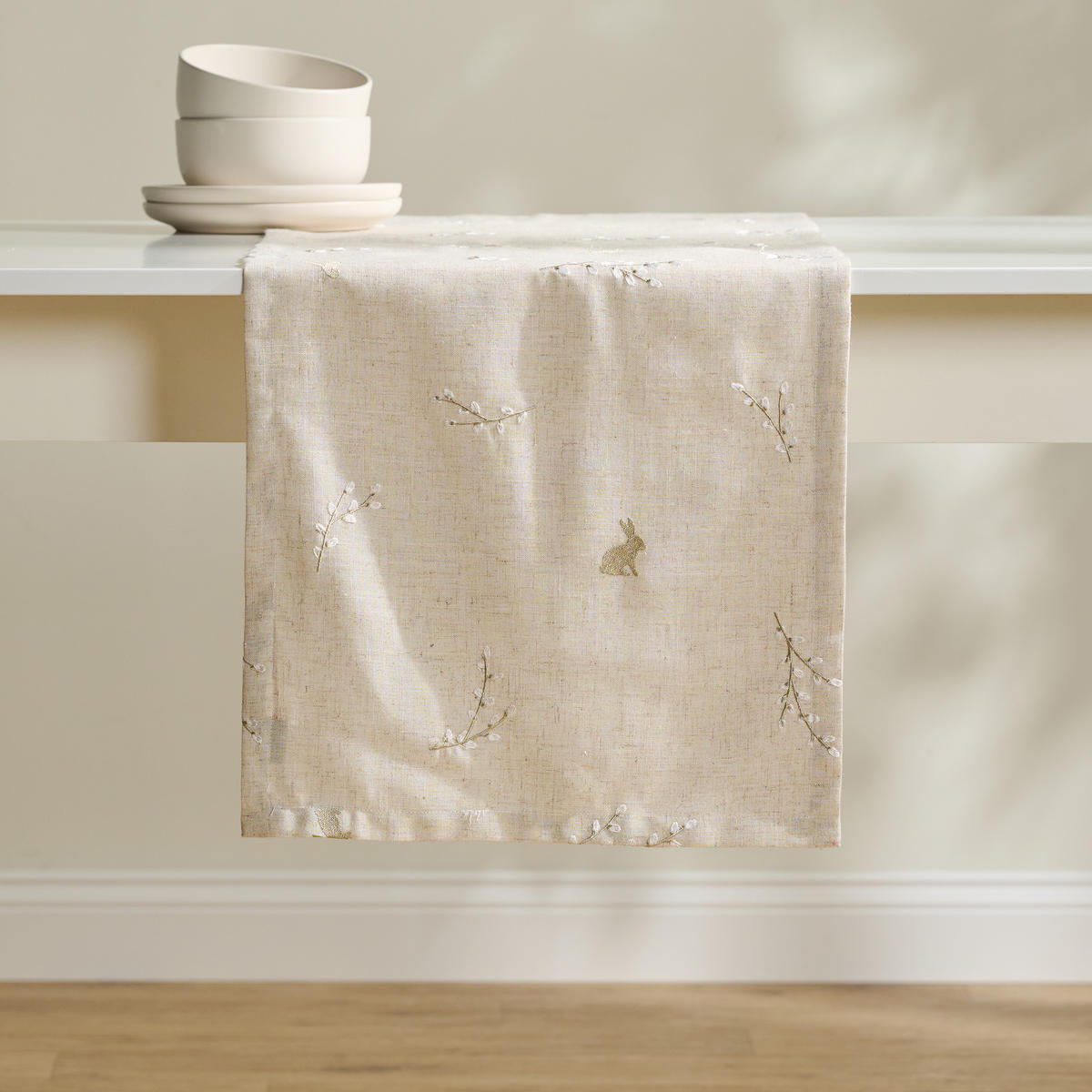 TISCHLÄUFER Bazinka - Beige, Textil (180/40/1cm) - home&you
