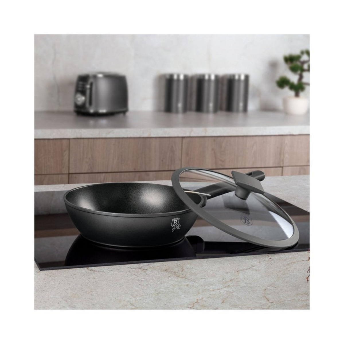 PFANNE Schwarz 24/24/6.5 cm BH8122 - Schwarz, Metall (24cm) - Berlinger Haus