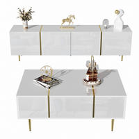 TV-SCHRANK Couchtisch Set weiß - Weiß, Holzwerkstoff (170/46/35cm)