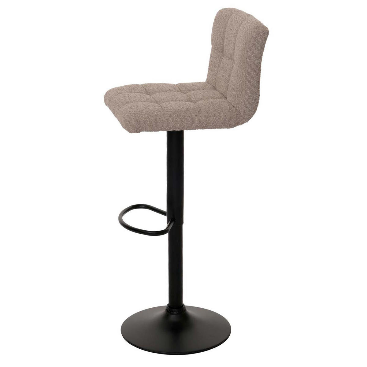 BARHOCKER 2er-Set gepolstert mit Lehne Sitzhöhe 63-83cm höhenverstellbar drehbar Stoff Boucle Taupe - Braun, Textil/Metall (38/107/41cm) - PROREGAL