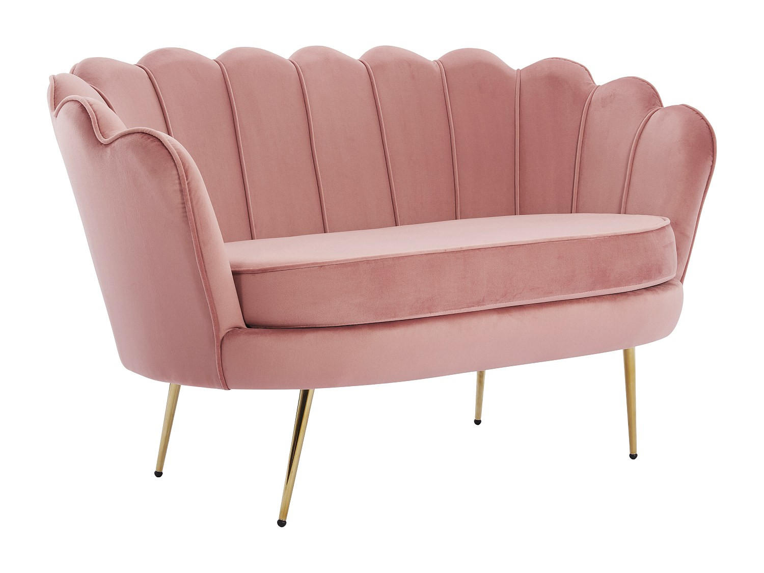 MUSCHELSOFA 2-Sitzer - Samt - Rosa - DANDELION - Pink, Textil (73/78/124cm) - Pascal Morabito
