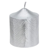 DEKORATIVE KERZE Metallmuster 5/6 cm - Silberfarben, Paraffin (5/6/5cm) - Home Styling Collection
