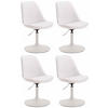 DREHSTUHL 4er Set Lederlook weiß - Weiß, Textil/Metall (48/76/57cm) - CLP