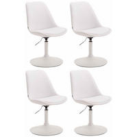 DREHSTUHL 4er Set Lederlook weiß - Weiß, Textil/Metall (48/76/57cm) - CLP