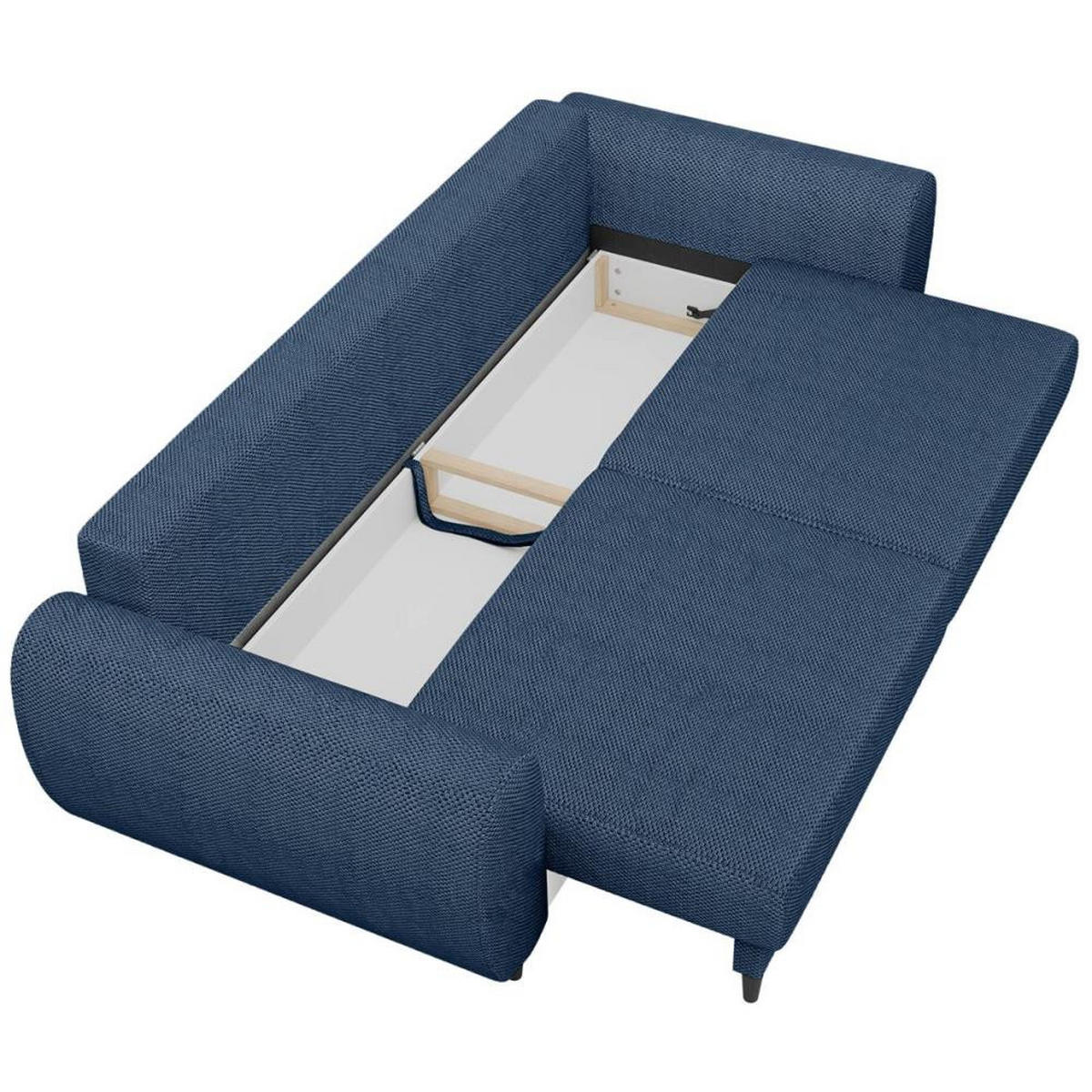 3-SITZER SCHLAFSOFA Cortez dunkelblau - Schwarz/Dunkelblau, Textil (251/76/95cm) - Beautysofa