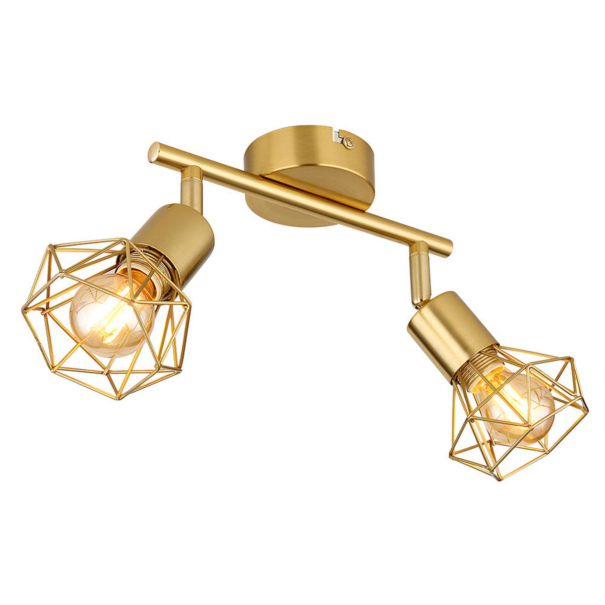 DECKENLEUCHTE Gitter Gold bewegliche Spots - Goldfarben, Metall (22/8/19cm) - Globo Lighting