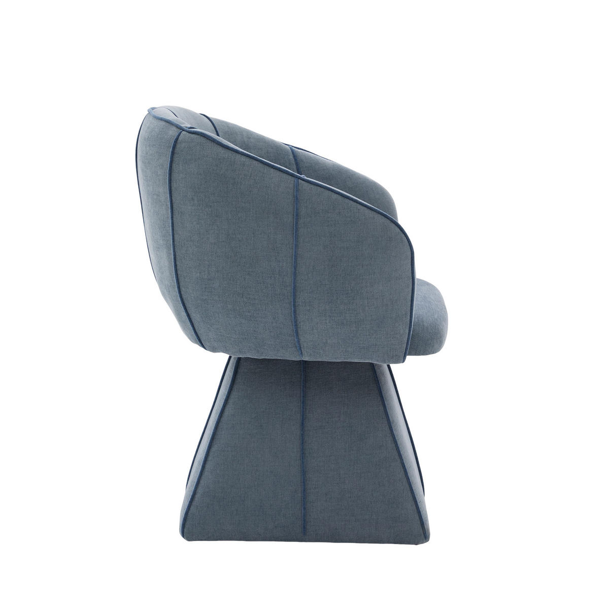 SESSEL mit 360° drehbar, hohe Rückenlehne, DE-42258, Blau - Blau, Holzwerkstoff (54/74.5/56cm) - ComfortXL