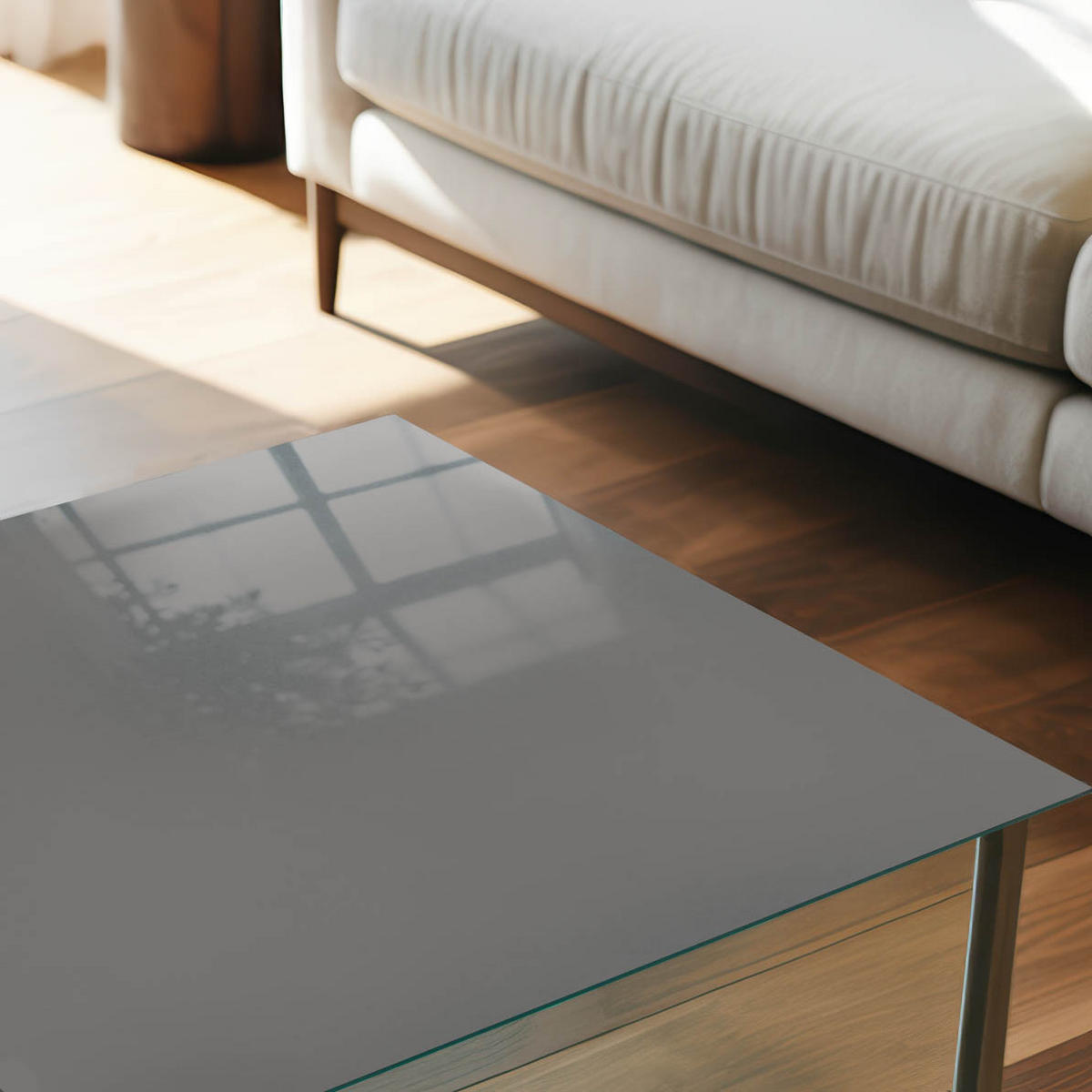 TISCHPLATTE 50x50 cm – Dunkelgrau - Violett, Glas (50/50/0.4cm) - Wallfluent