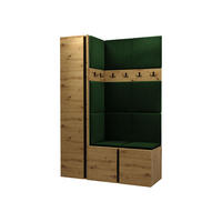 MOBILIER PENTRU HOL Orion IX - verde/stejar Artisan, material plastic/compozit lemnos (124/186/46cm) - MIRJAN24