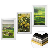 WANDBILDER 3er-Set - 40x60 cm Weißer Rahmen - Italienische Zitrusfrüchte und Hügel - Weiß, Kunststoff (40/60cm) - ArtPrintCave
