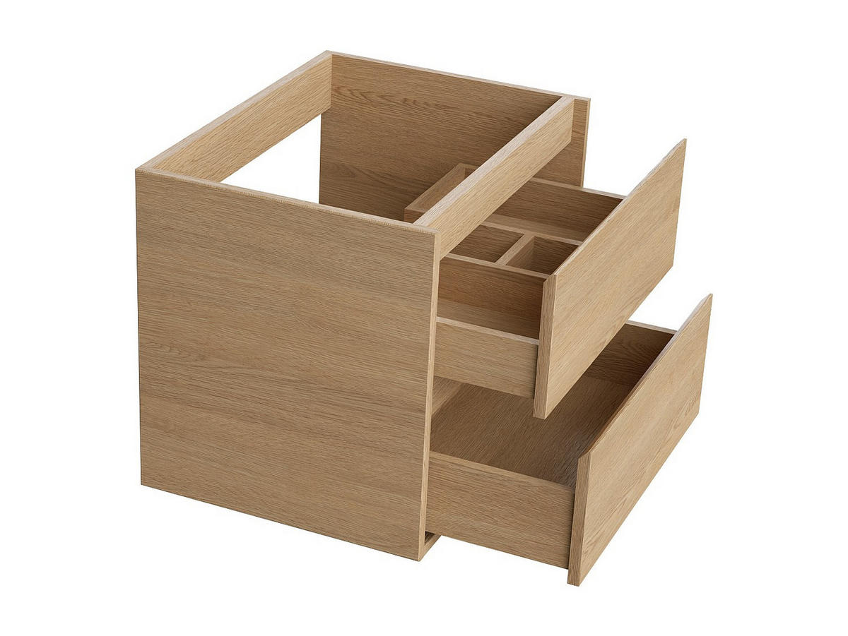 WASCHBECKENUNTERSCHRANK - 60 cm x 45 cm - holz - naturfarben hell Milipam - Naturfarben, Holz (60/50/45cm) - Vente-Unique
