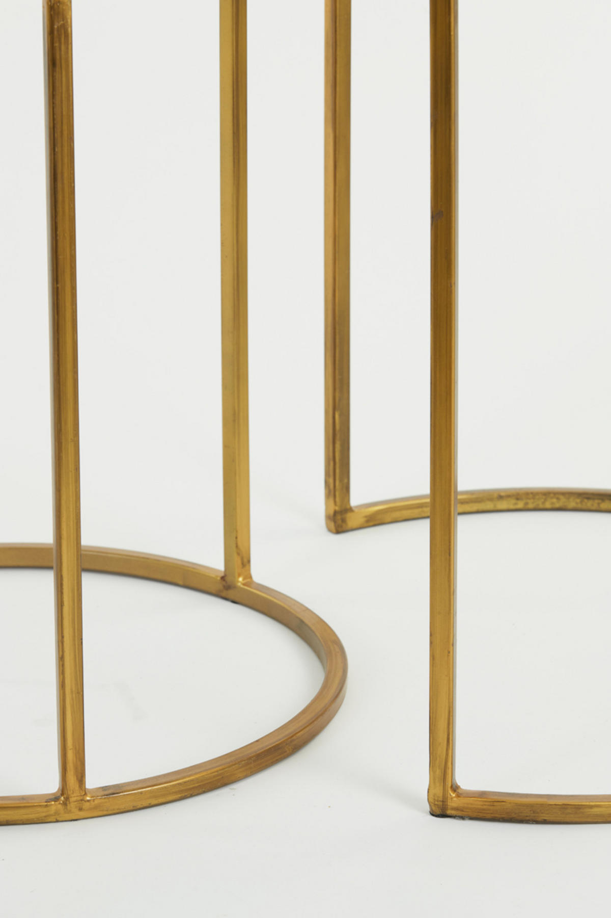 BEISTELLTISCH Duarte Gold Ø50/52 cm 2er-Set - Klar/Goldfarben, Metall (50/50/52cm) - Light & Living