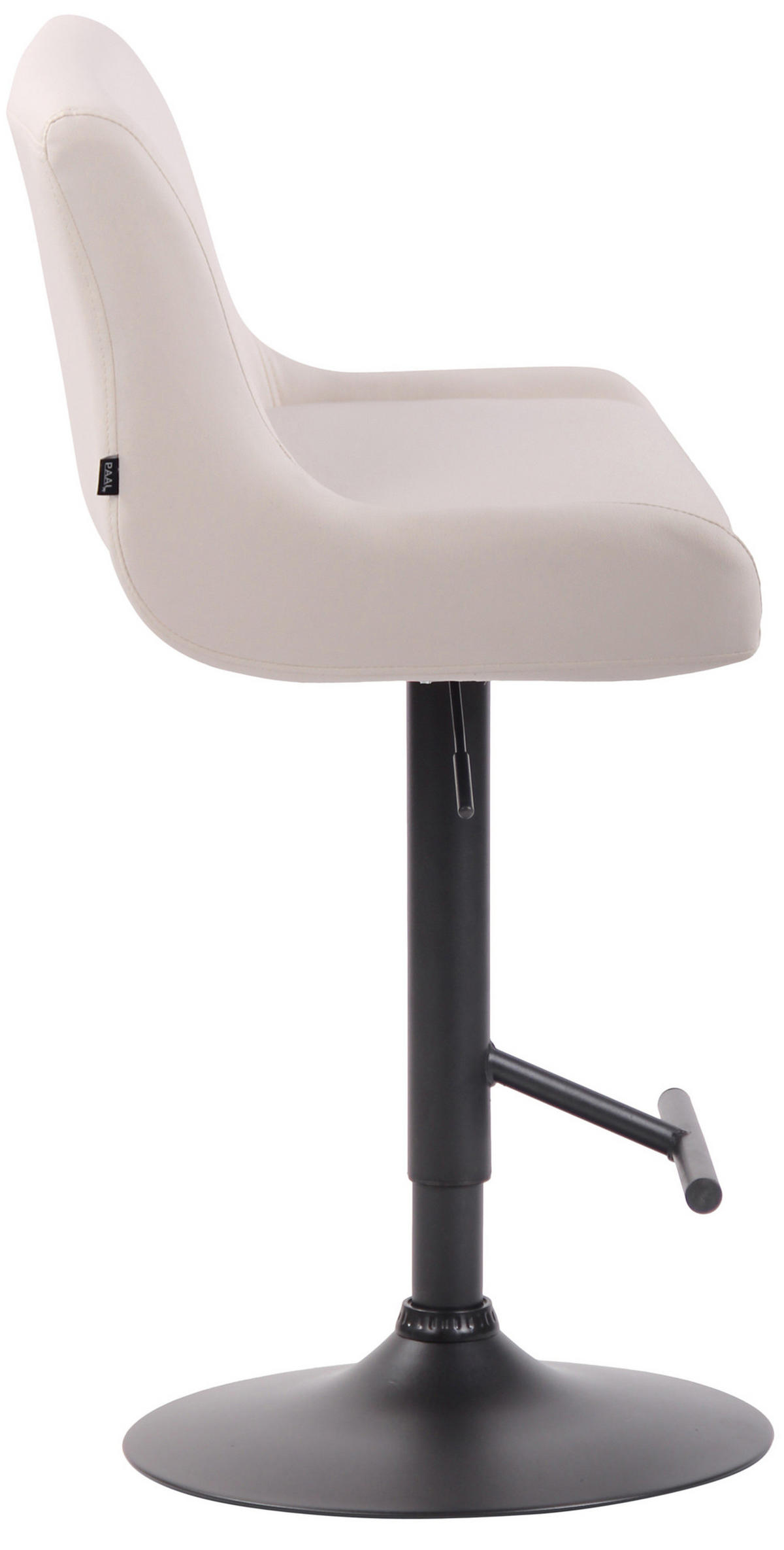 BARHOCKER Cludo, Gestell schwarz, Kunstleder Weiß - Schwarz/Weiß, Kunststoff/Textil (43/100/50cm) - TPFLiving