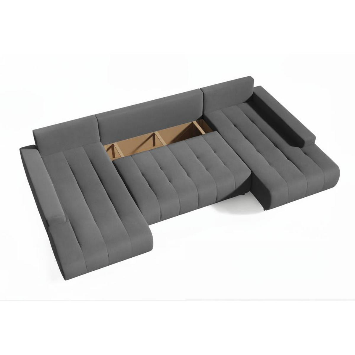 WOHNLANDSCHAFT Draco U dunkelgrau - Chromfarben/Dunkelgrau, Textil/Metall (350/85/185cm) - Beautysofa