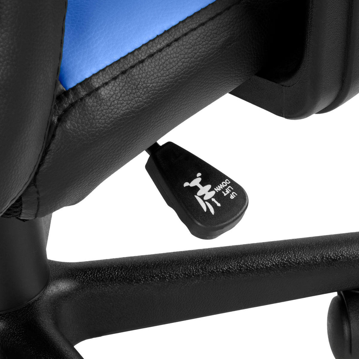 JUGENDDREHSTUHL Lederlook Schwarz/Blau - Blau/Schwarz, Kunststoff/Textil (56/83/59cm) - CLP