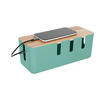 KABELBOX - Türkis, Holz/Kunststoff (12.5/30.5/11.5cm) - Relaxdays