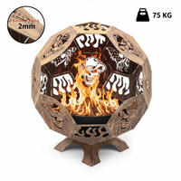 FEUERSTELLE LUNA große Feuerschale Corten 100 x 100 x 110 cm 75 kg aus Cortenstahl - Kupferfarben, Metall (100/110/100cm) - The Favilla