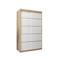 SCHWEBETÜRENSCHRANK 200/120/62 2-türig - Silberfarben/Weiß, Holz/Kunststoff (120/200/62cm) - MÖBEL KRYSPOL